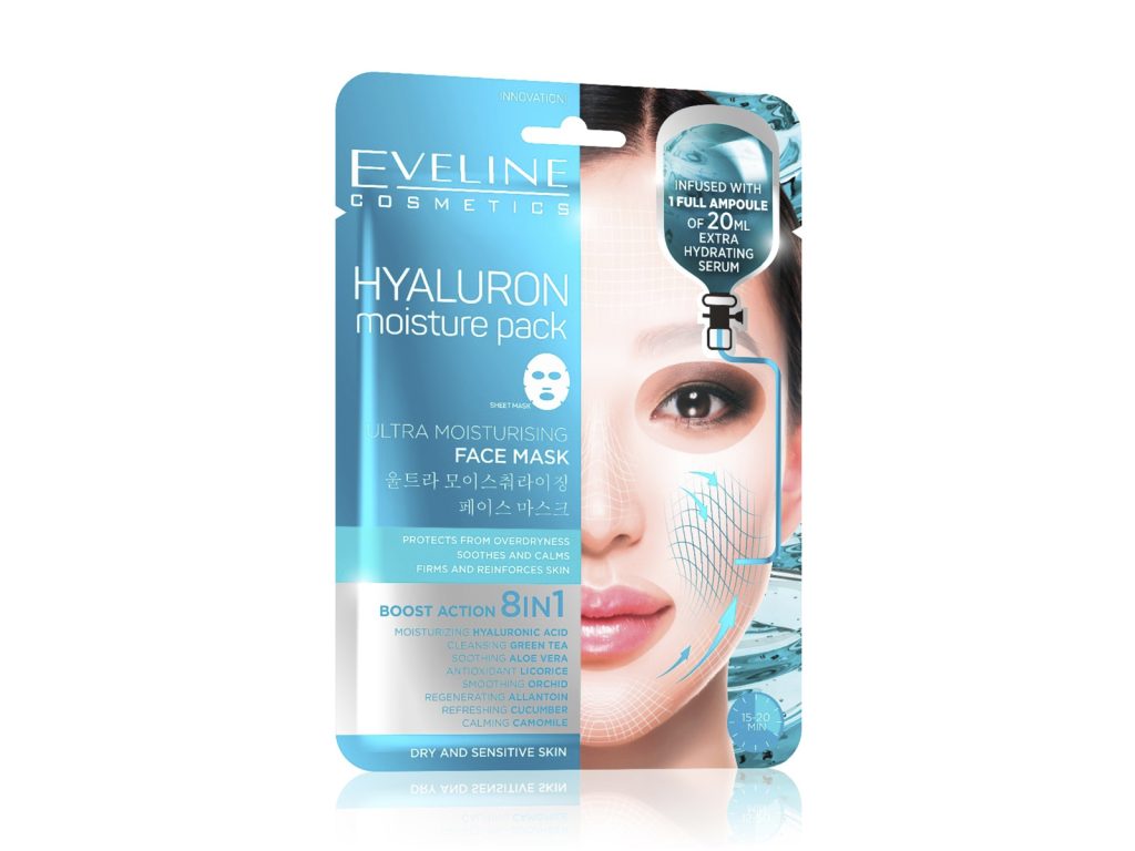 EVELINE KOREAI TEXTIL ARCMASZK HIALURONSAVVAL 1DB