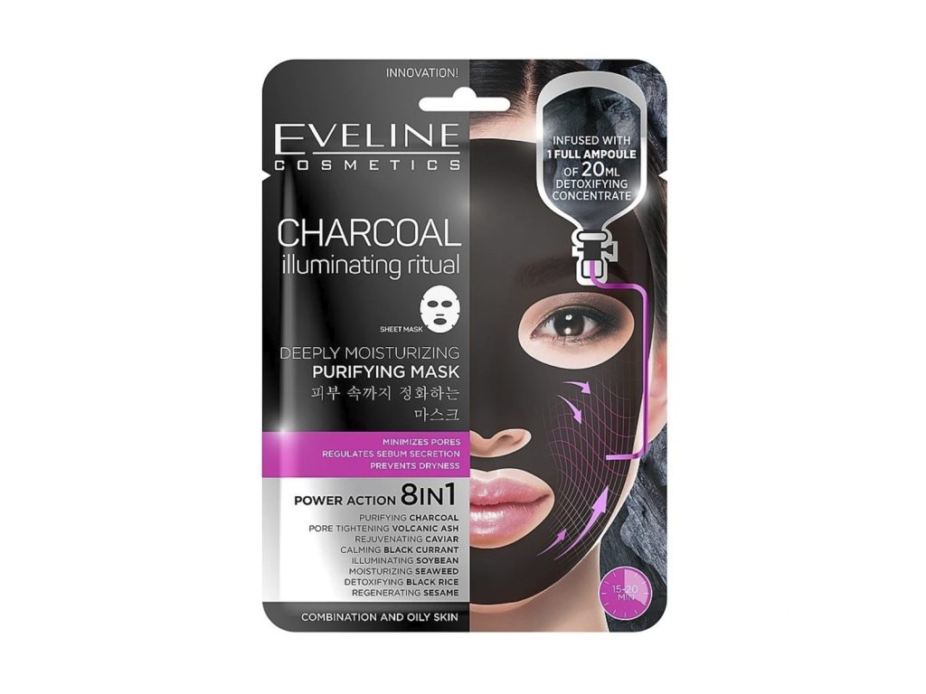 EVELINE KOREAI TEXTIL TISZTÍTÓ ARCMASZK AKTÍV SZÉN HATÓANYAGGAL 1DB