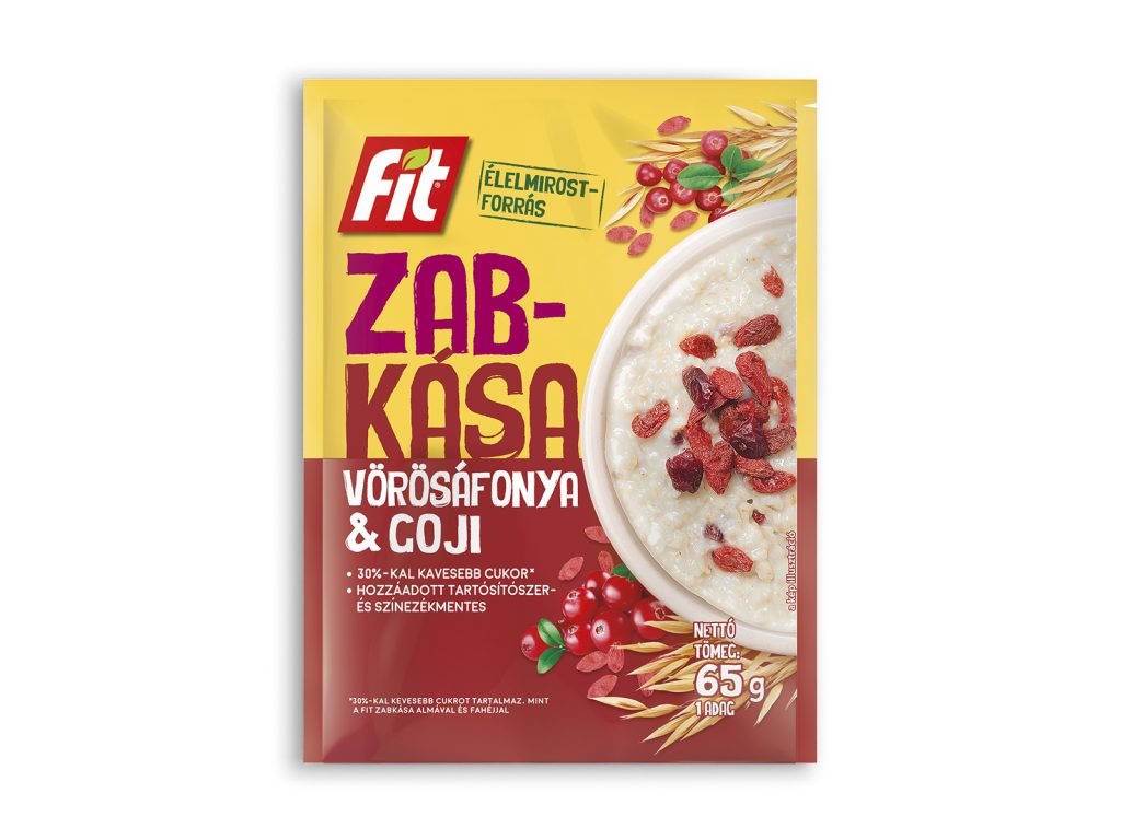 FIT REGGELI ZABKÁSA GOJI BOGYÓVAL ÉS VÖRÖSÁFONYÁVAL 65G
