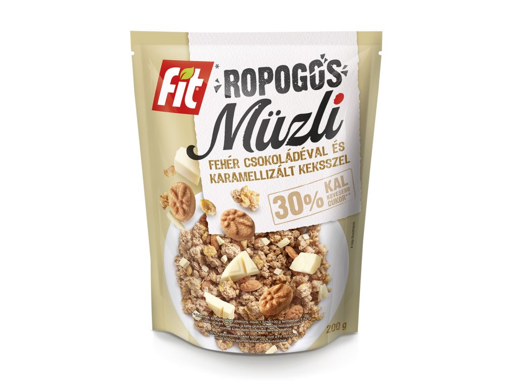 FIT ROPOGÓS MÜZLI FEHÉR CSOKOLÁDÉVAL ÉS KEKSSZEL 200G