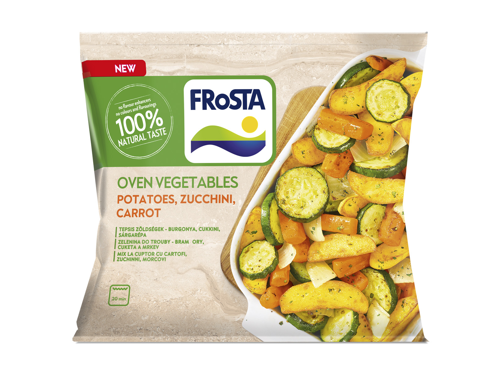 FROSTA TEPSIS ZÖLDSÉGEK - BURGONYA, CUKKINI, SÁRGARÉPA 400G [F]