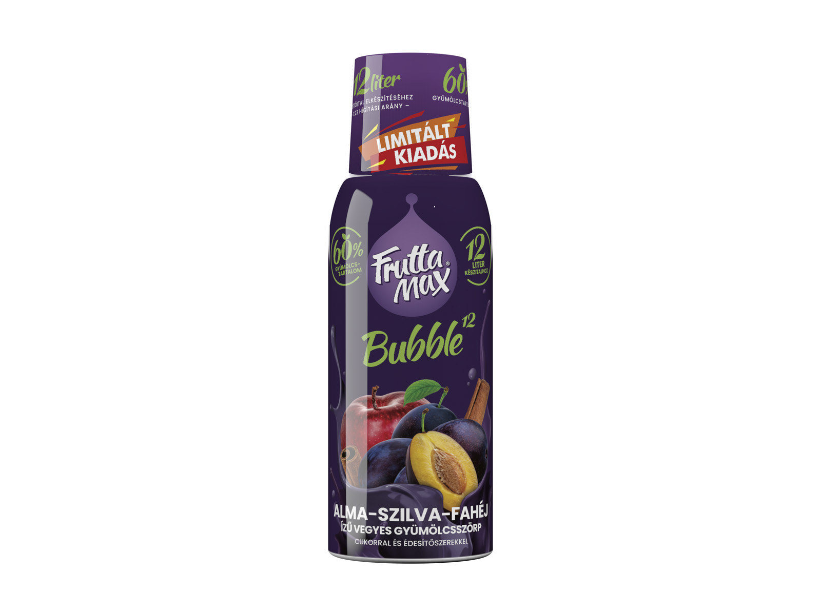 FRUTTAMAX BUBBLE 12 GYÜMÖLCSSZÖRP ALMA-SZILVA-FAHÉJ SZÖRP 500ML DRS+50FT BETÉTDÍJ