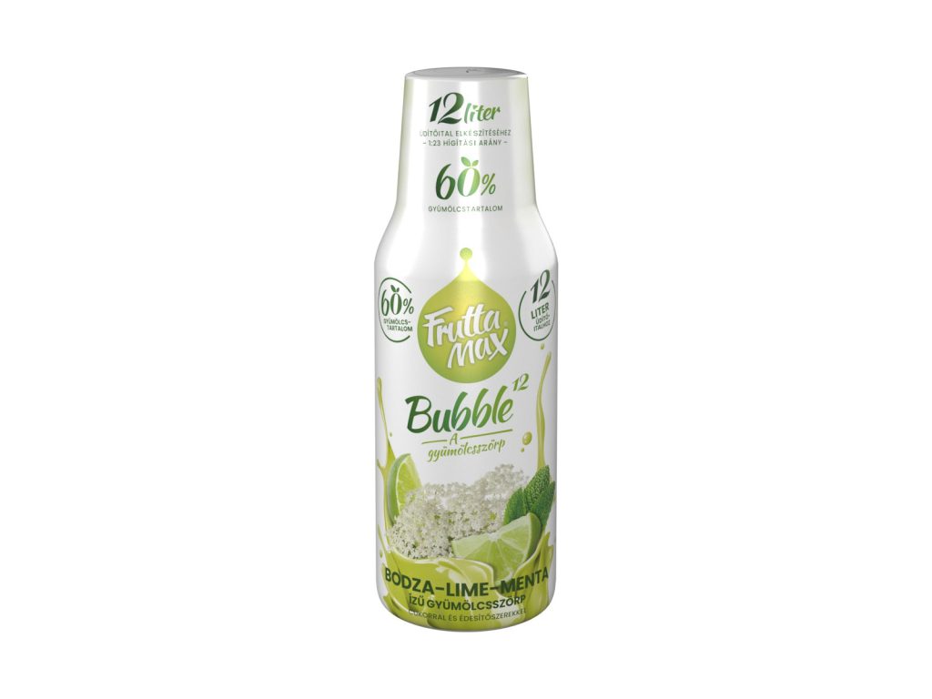 FRUTTAMAX BUBBLE 12 GYÜMÖLCSSZÖRP BODZA-LIME-MENTA 500ML DRS+50FT BETÉTDÍJ