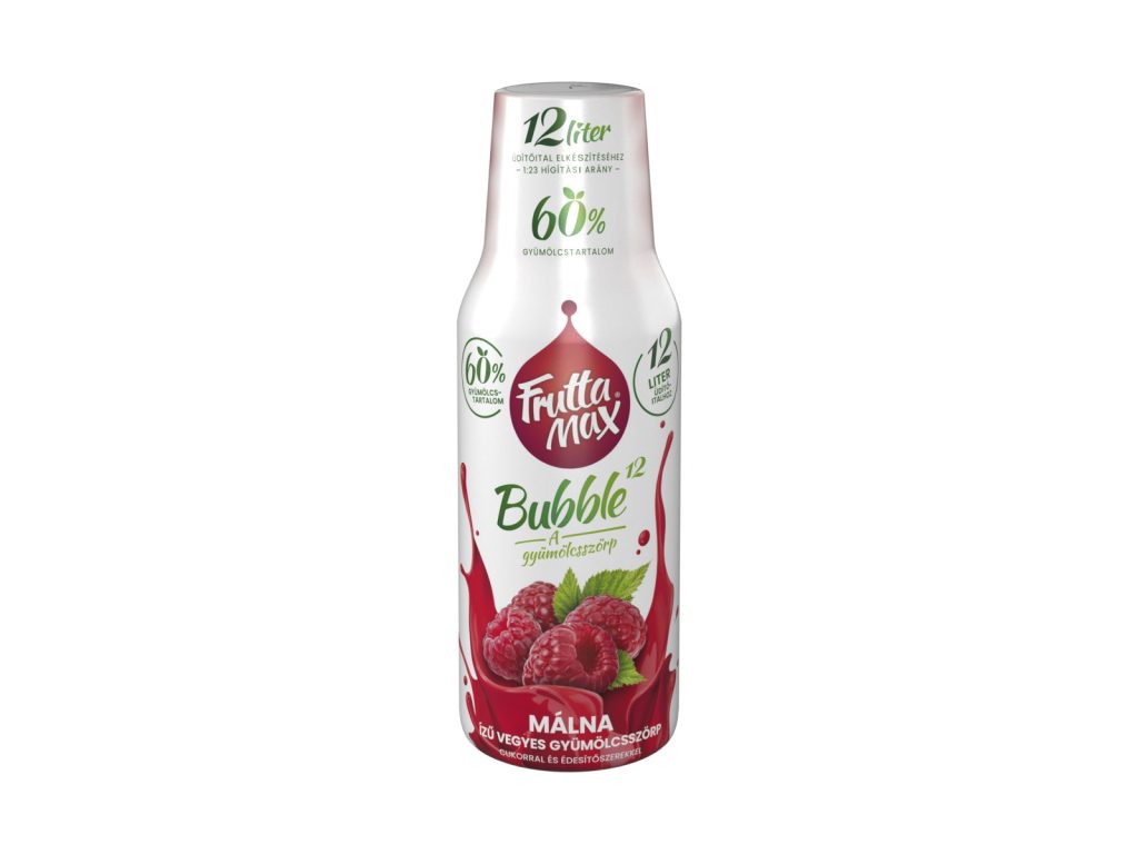 FRUTTAMAX BUBBLE 12 GYÜMÖLCSSZÖRP MÁLNA 500ML DRS+50FT BETÉTDÍJ