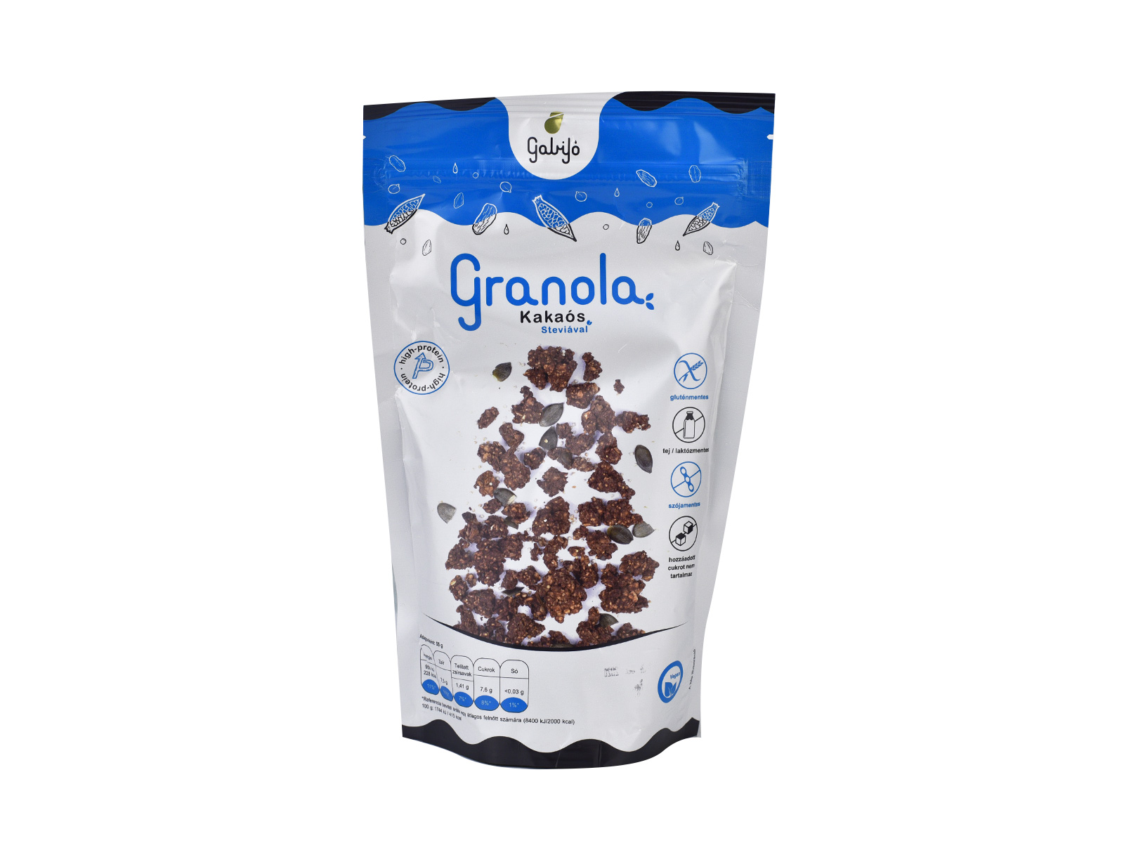 GLUTÉNMENTES GABIYO GRANOLA ÉTCSOKOLÁDÉS-TÖRÖKMOGYORÓ 275G