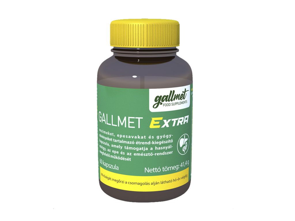 GALLMET EXTRA ENZIMEKET, EPESAVAKAT ÉS GYÓGYNÖVÉNYEKET TARTALMAZÓ KAPSZULA 60DB