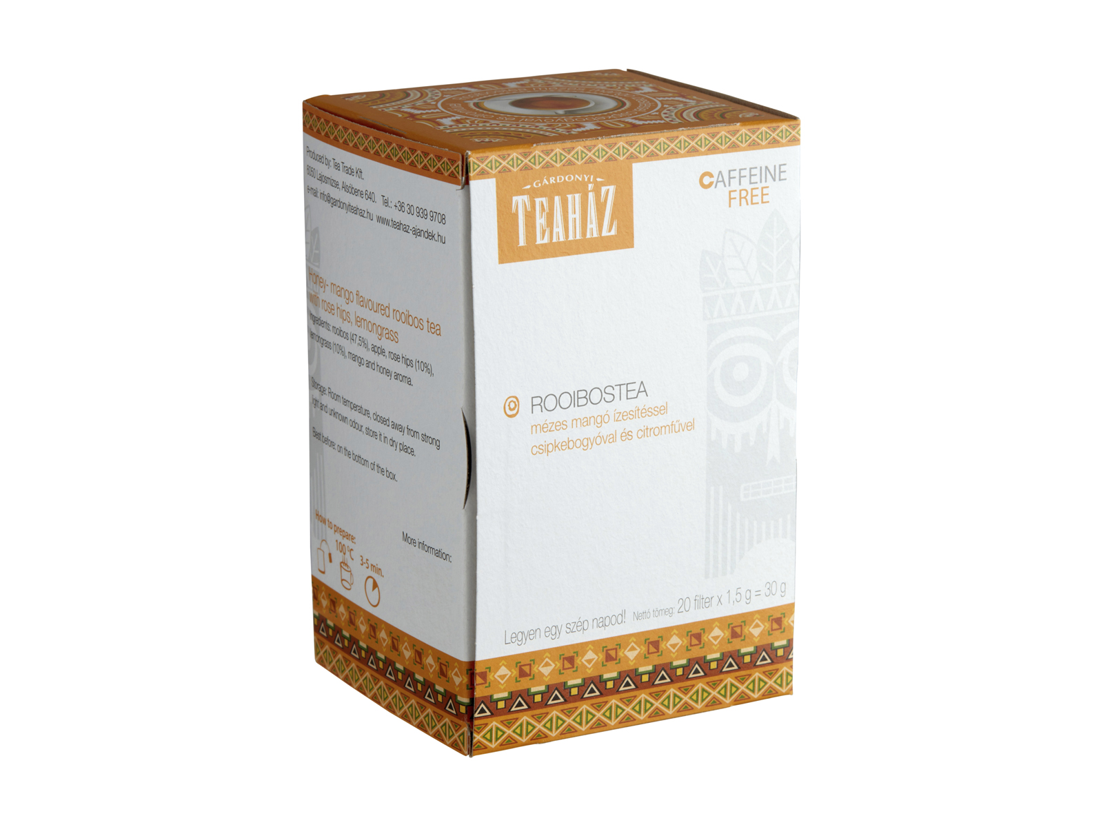 GÁRDONYI TEAHÁZ CITROMFŰ-MÉZ ROOIBOS TEA KOFFEINMENTES 30G