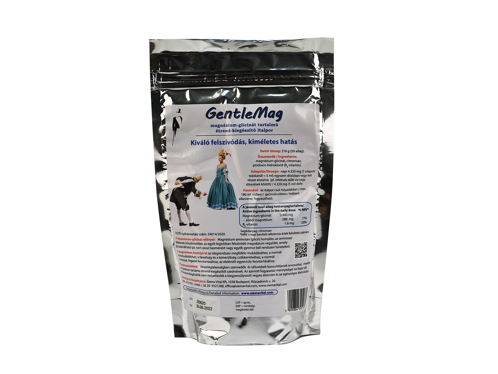 GENTLEMAG MAGNÉZIUM-GLICINÁT TARTALMÚ ITALPOR 216G