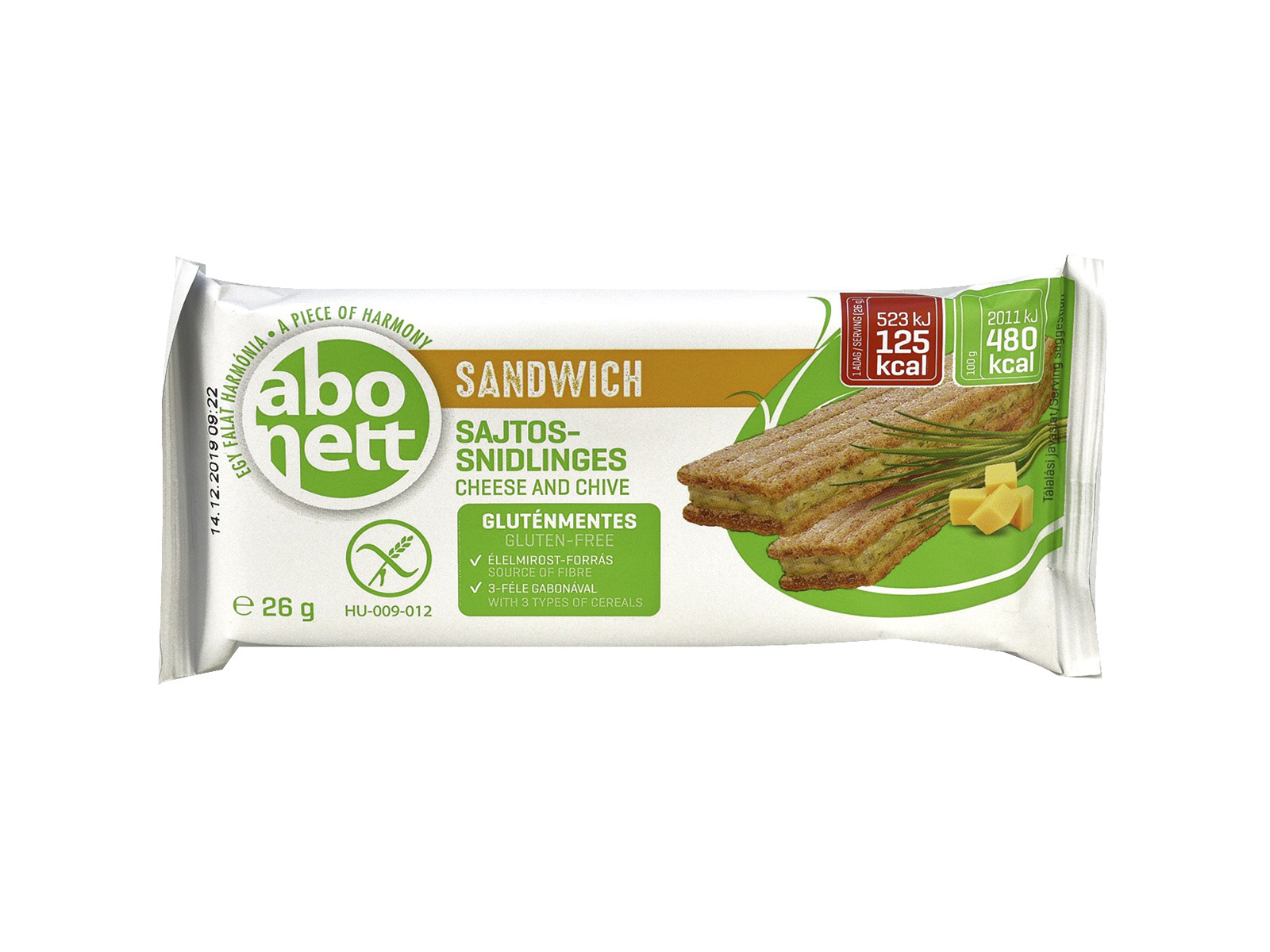 GLUTÉNMENTES ABONETT SANDWICH SAJTOS-SNIDLINGES 26G
