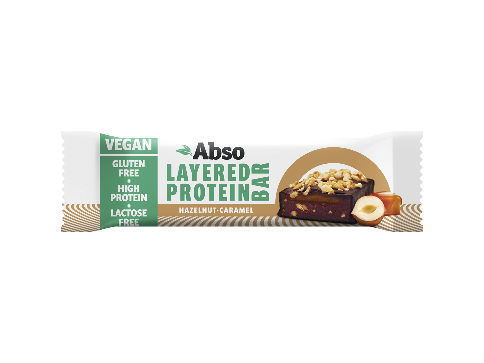 GLUTÉNMENTES ABSO LAYERED PROTEIN BAR FEHÉRJESZELET MOGYORÓKRÉM-KARAMELLA 50G