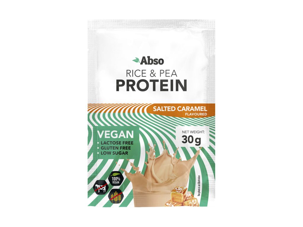 GLUTÉNMENTES ABSO VEGÁN PROTEIN POR SÓS KARAMELL ÍZŰ 30G