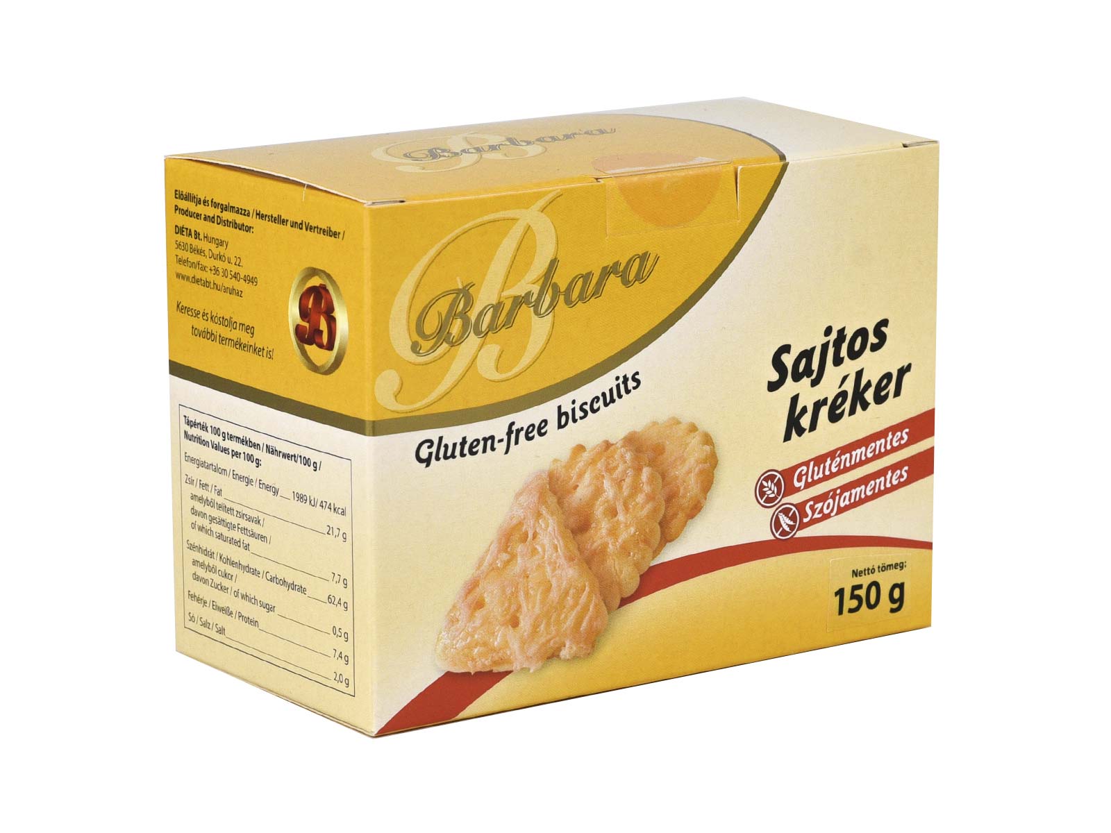 GLUTÉNMENTES BARBARA KRÉKER SAJTOS 150G
