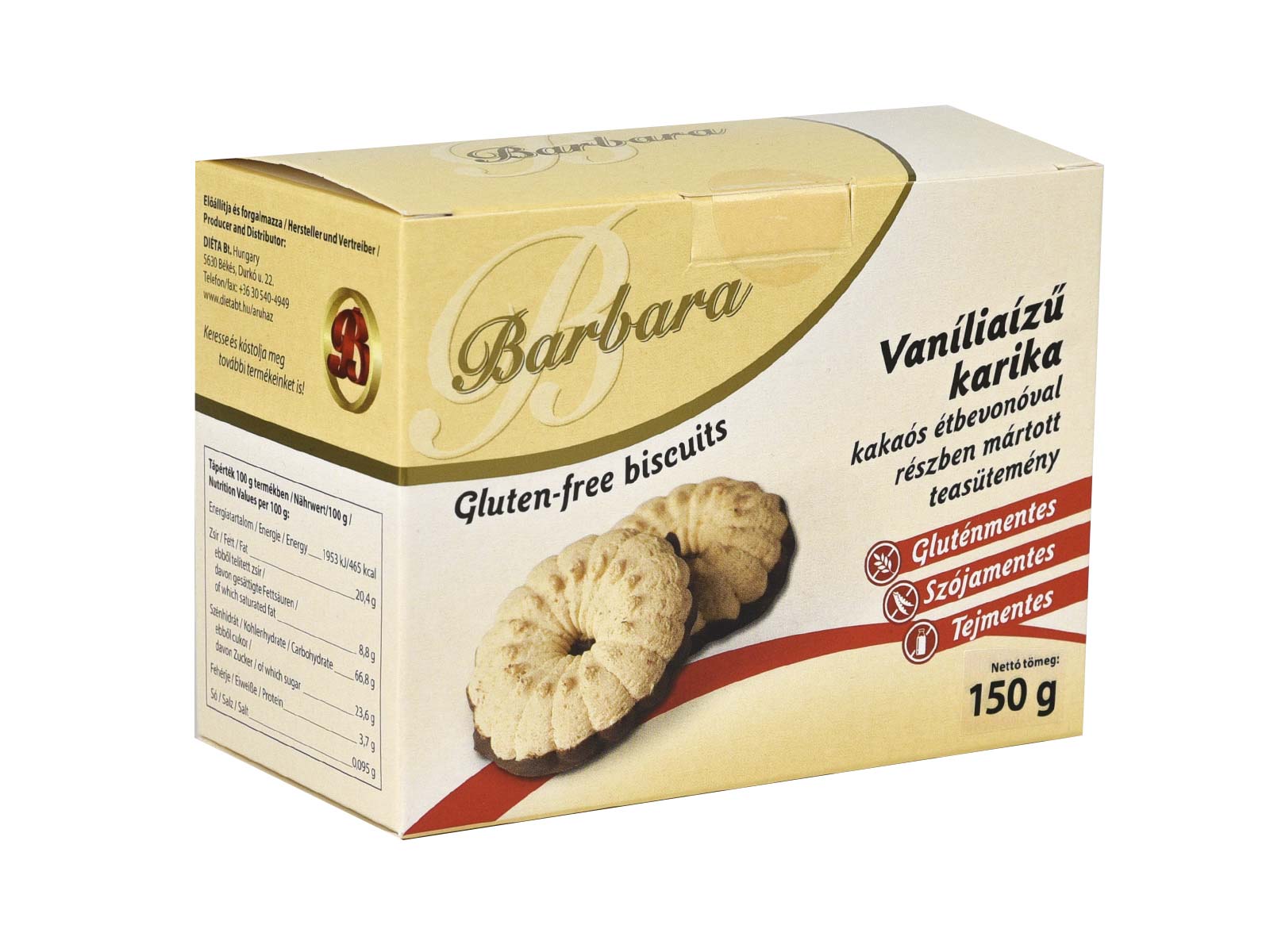 GLUTÉNMENTES BARBARA VANÍLIÁS KARIKA 150G