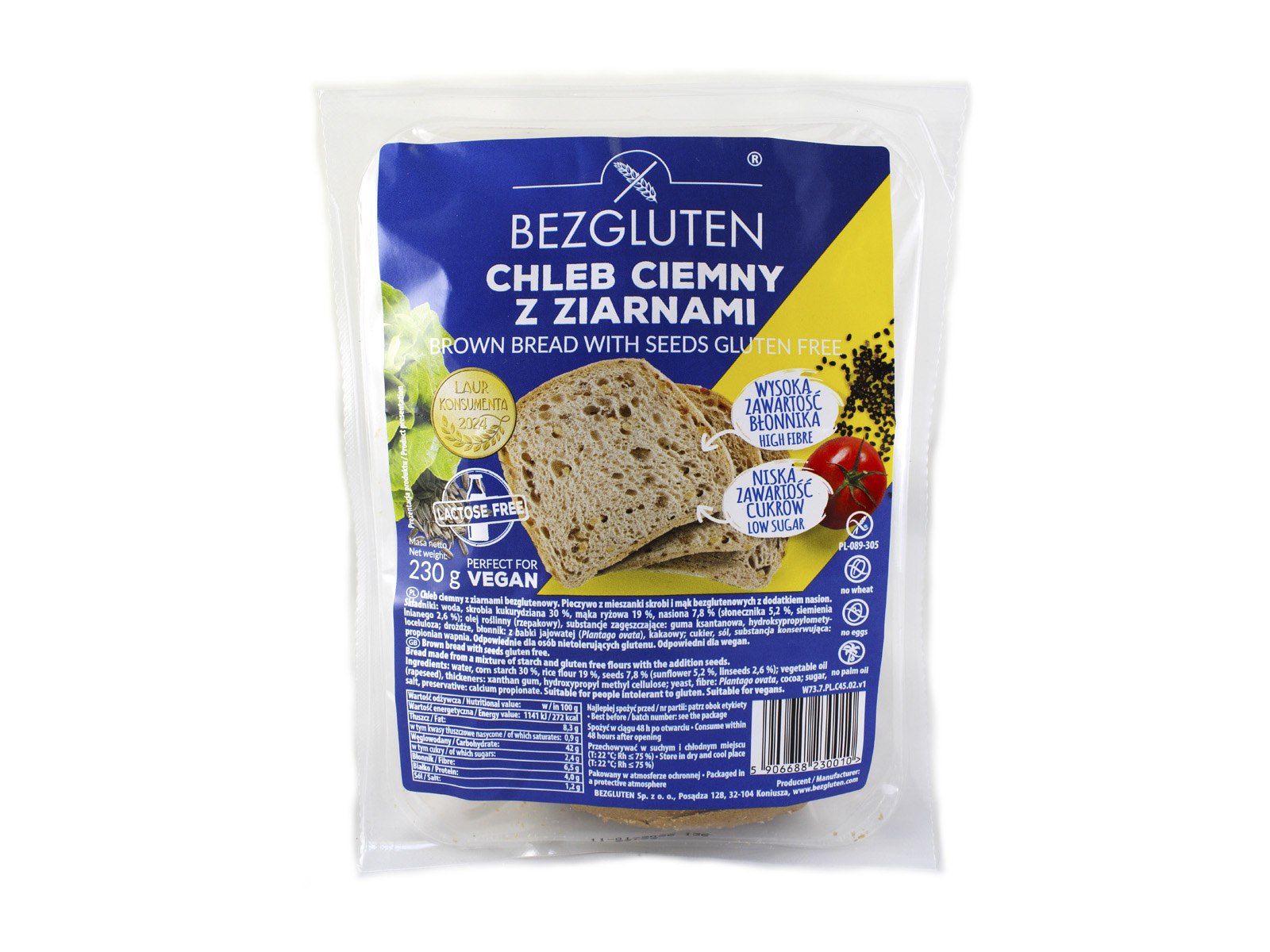 GLUTÉNMENTES BEZGLUTEN BARNA MAGOS KENYÉR 230G