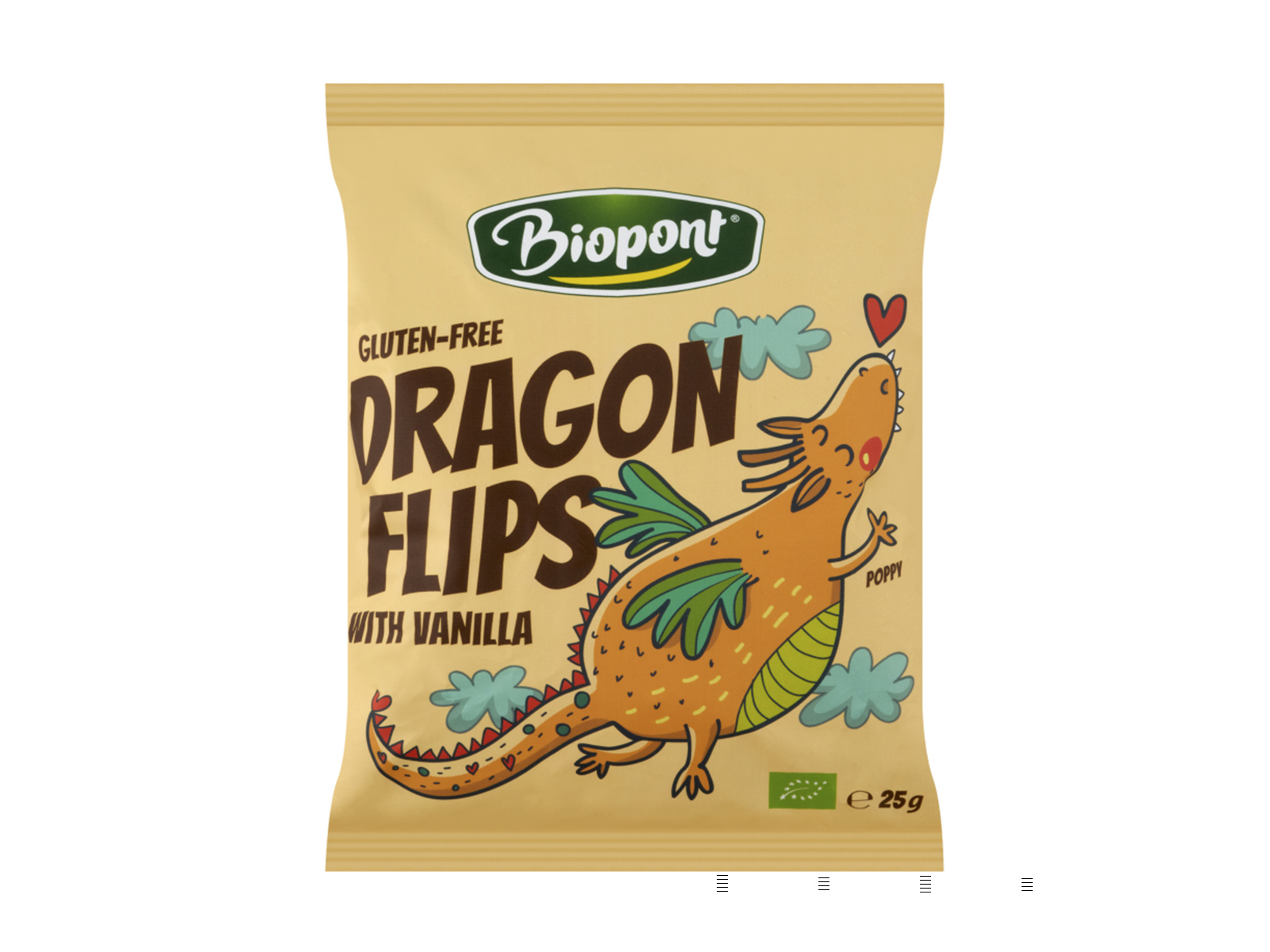 BIO BIOPONT GLUTÉNMENTES DRAGON FLIPS KUKORICA SNACK VALÓDI VANÍLIÁVAL 25G