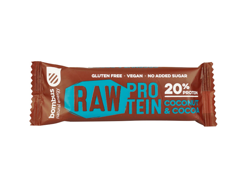 GLUTÉNMENTES BOMBUS 20% FEHÉRJESZELET KÓKUSZ-KAKAÓ ÍZŰ 50G