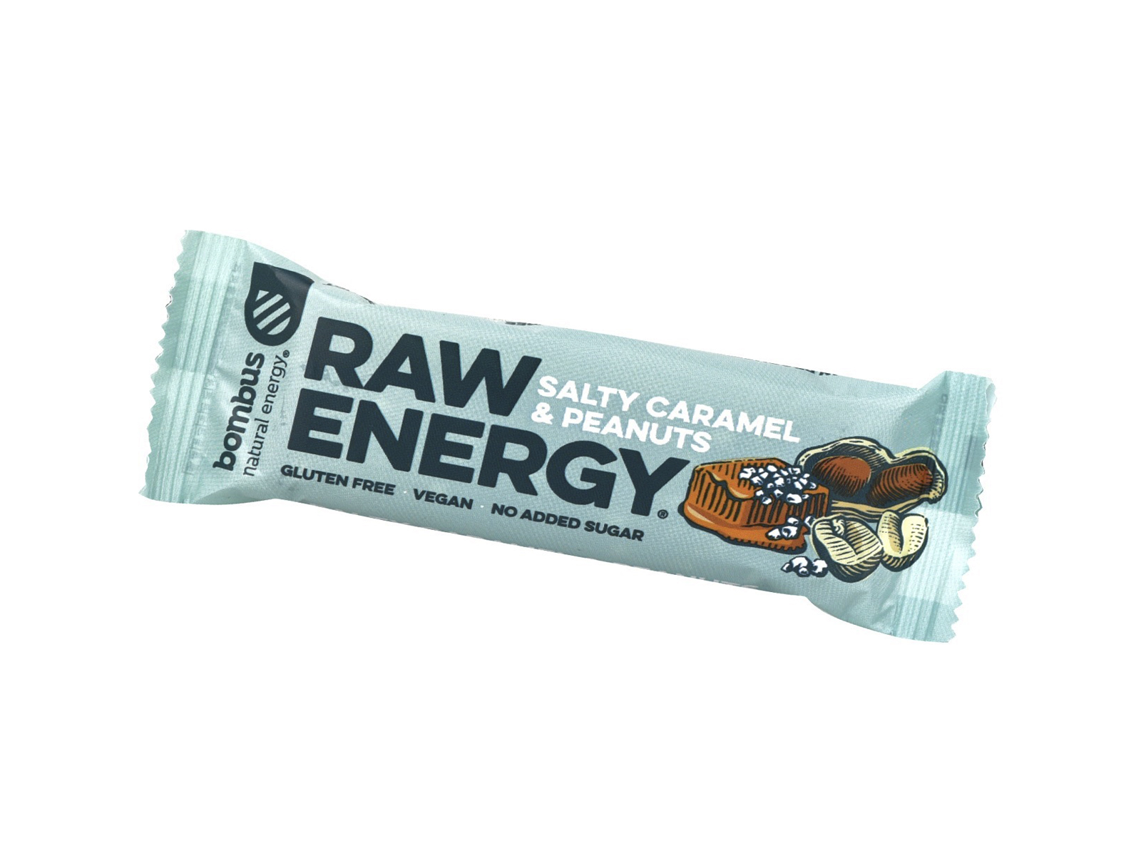 GLUTÉNMENTES BOMBUS RAW ENERGY SÓS KARAMELL-FÖLDIMOGYORÓ SZELET 50G