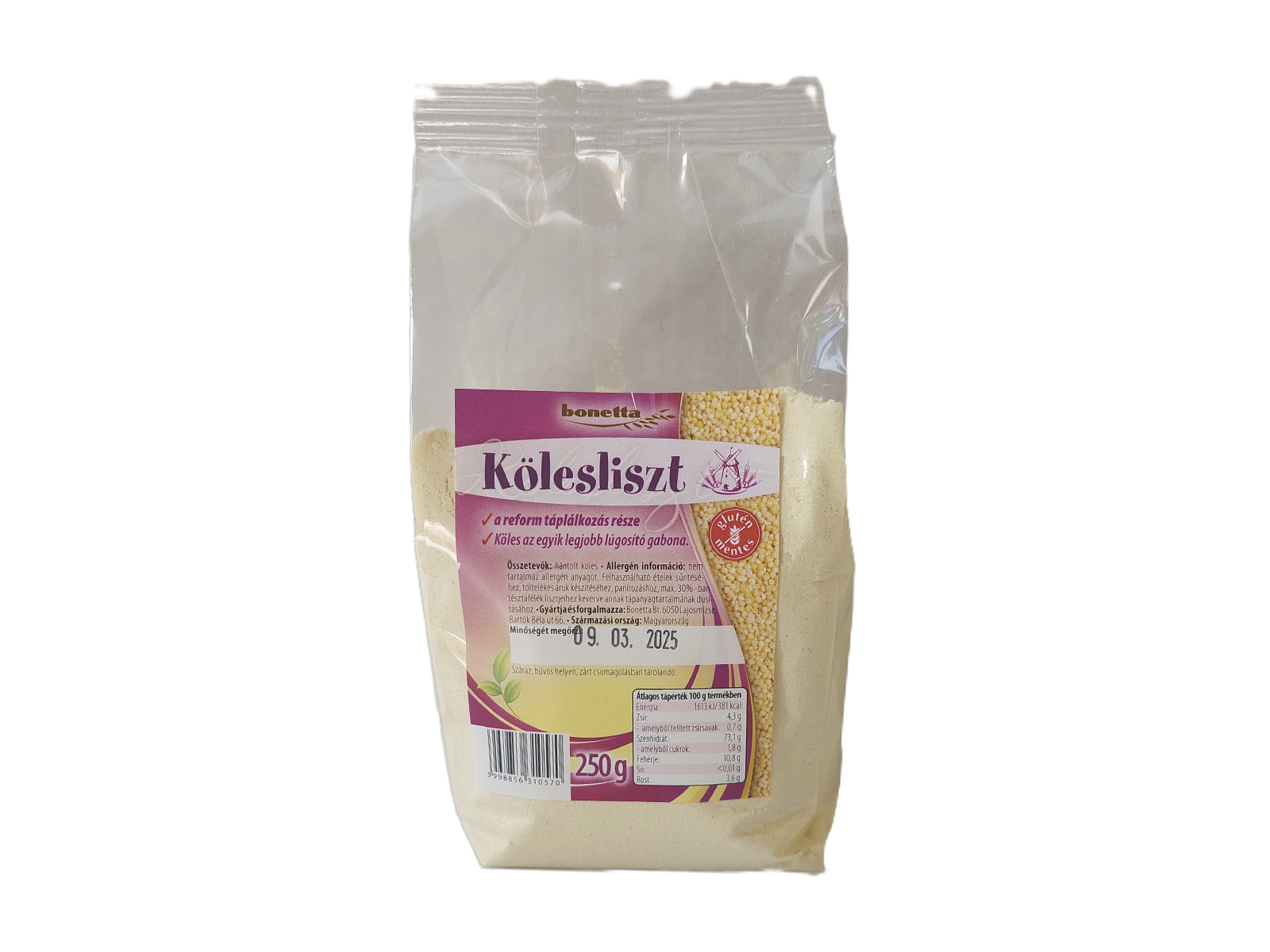 GLUTÉNMENTES BONETTA KÖLESLISZT 250G