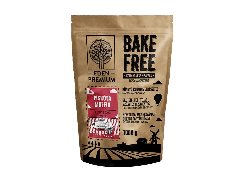 GLUTÉNMENTES ÉDEN PRÉMIUM BAKE-FREE PISKÓTA-MUFFIN LISZTKEVERÉK 1000G