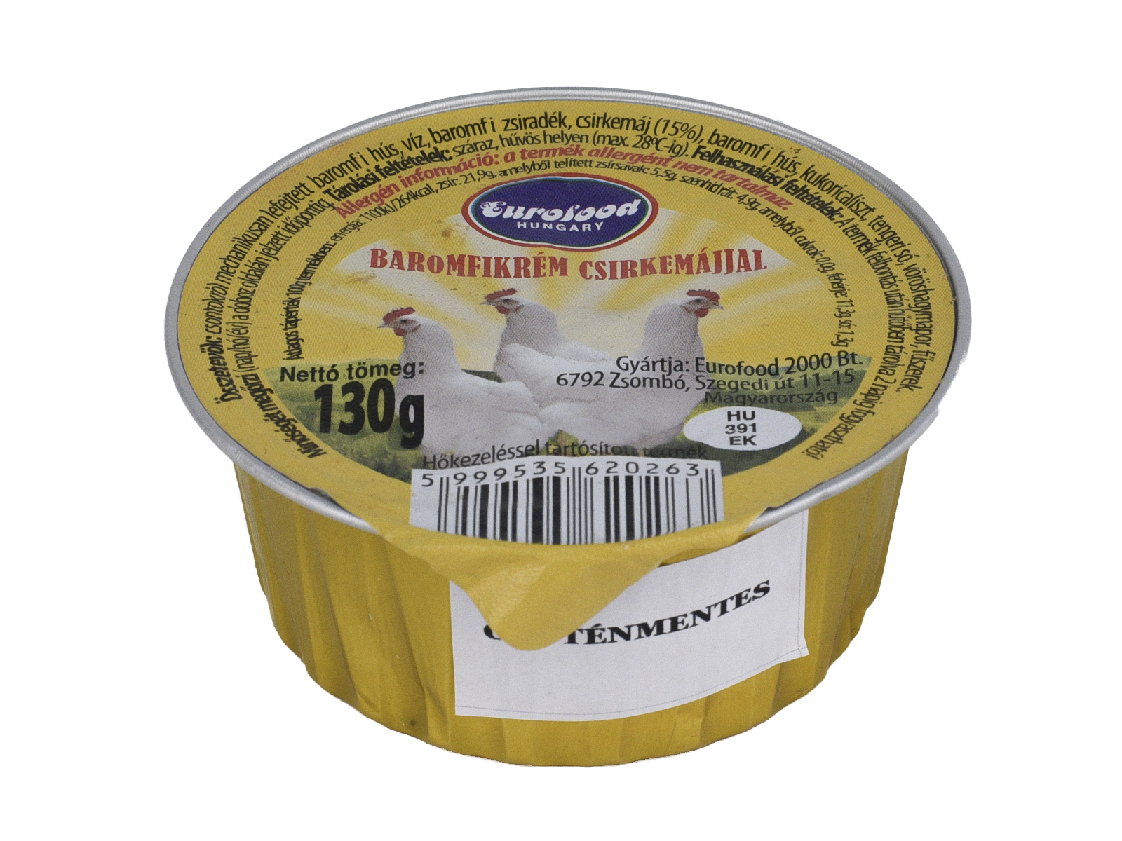 GLUTÉNMENTES EUROFOOD BAROMFIKRÉM CSIRKEMÁJJAL 130G