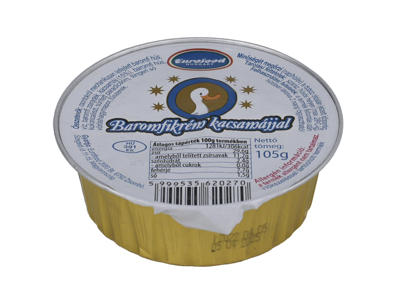 GLUTÉNMENTES EUROFOOD BAROMFIKRÉM KACSAMÁJJAL 105G