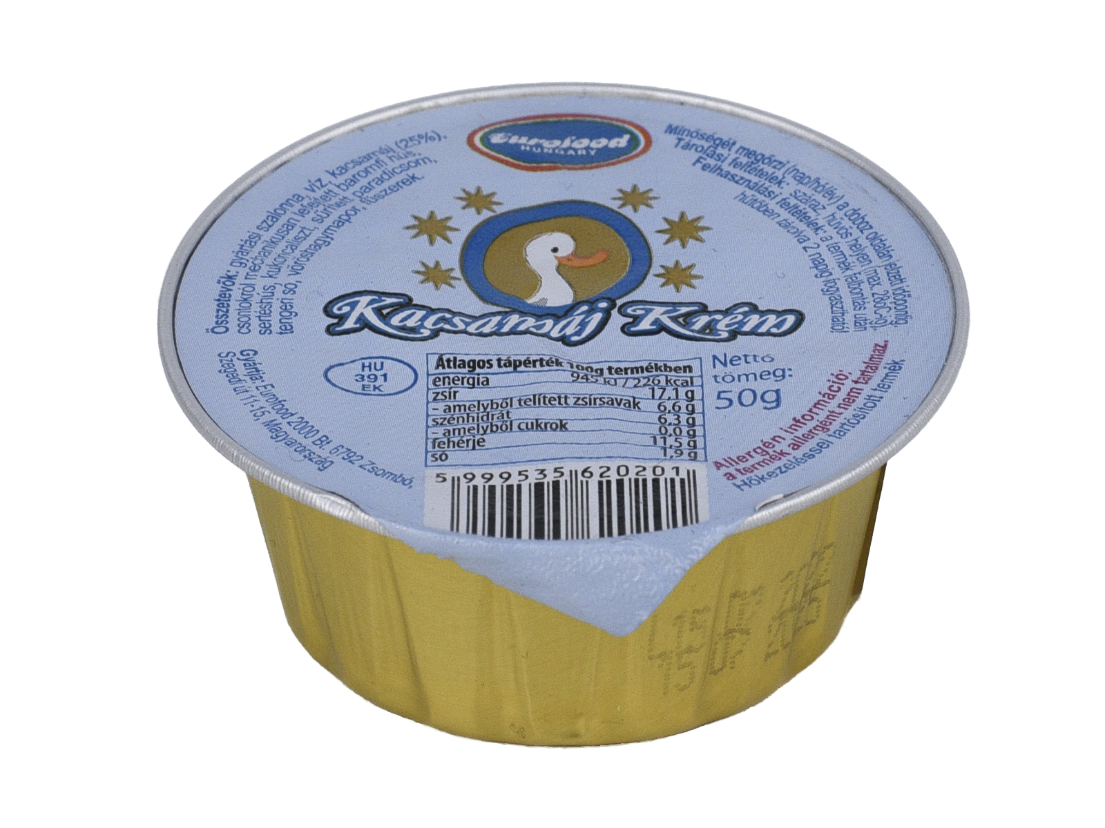 GLUTÉNMENTES EUROFOOD KACSAMÁJKRÉM  50G