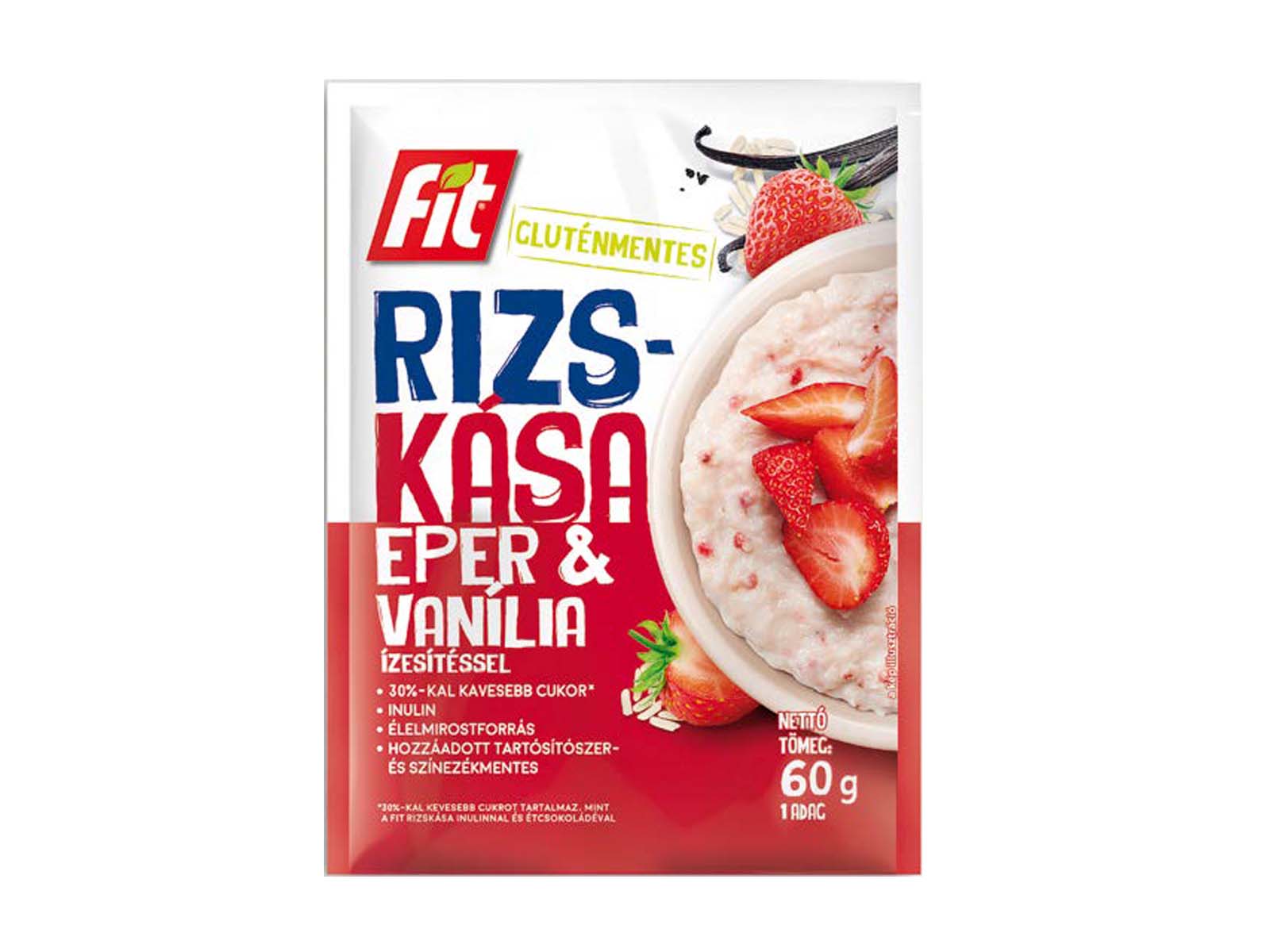 GLUTÉNMENTES FIT REGGELI RIZSKÁSA INULINNAL SZÁRÍTOTT EPERREL ÉS VANÍLIÁVAL 60G