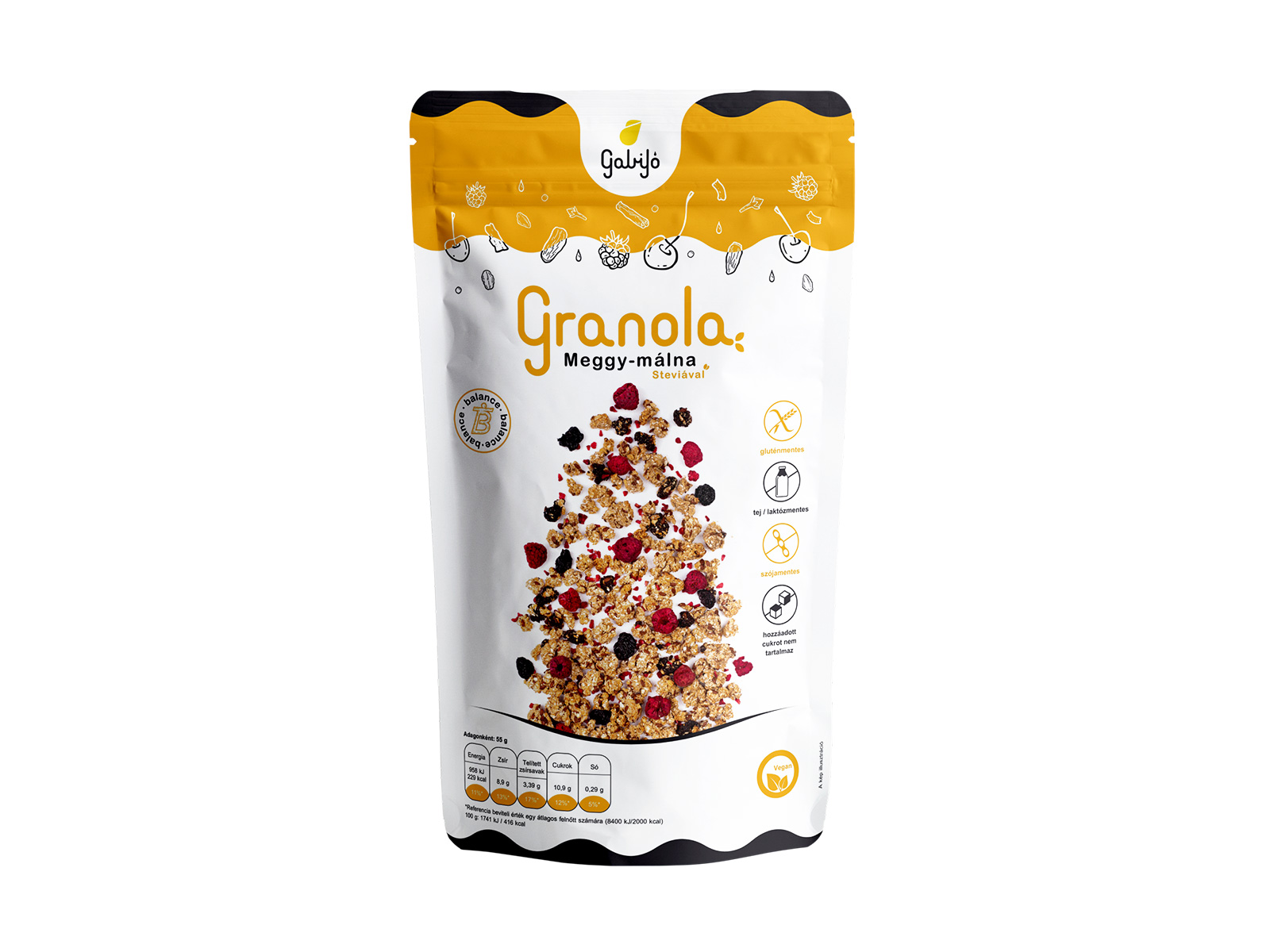 GLUTÉNMENTES GABIYO GRANOLA MEGGY-MÁLNA 275G