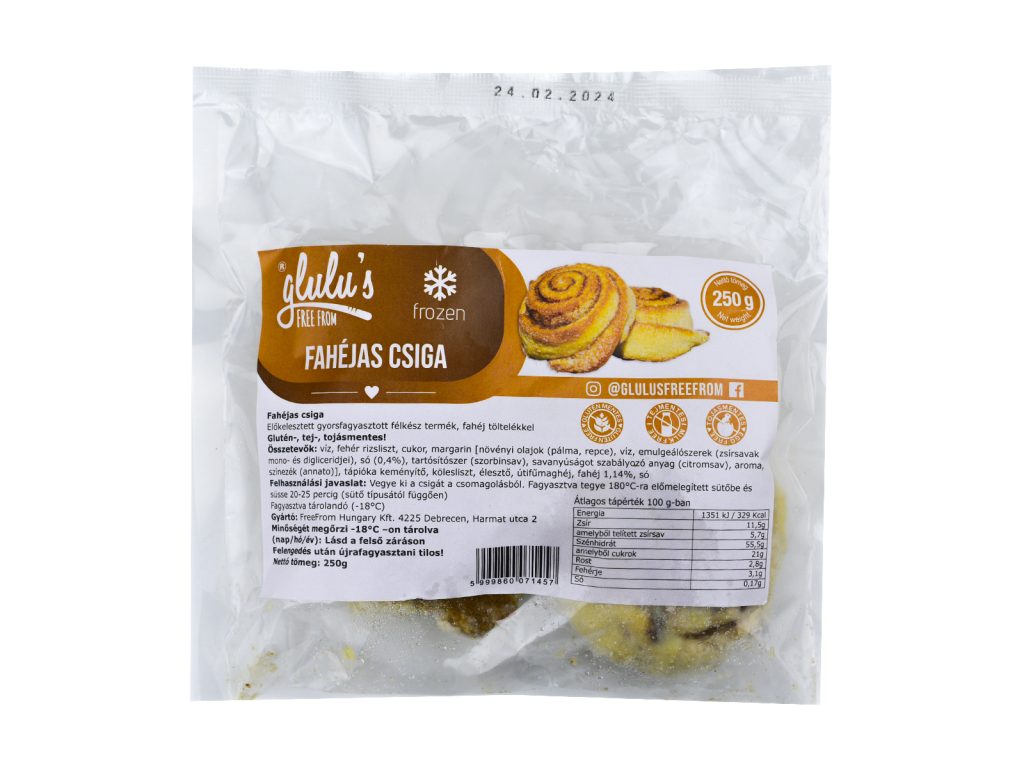 GLUTÉNMENTES GLULUS FREEFROM FAHÉJAS CSIGA 250G[F]