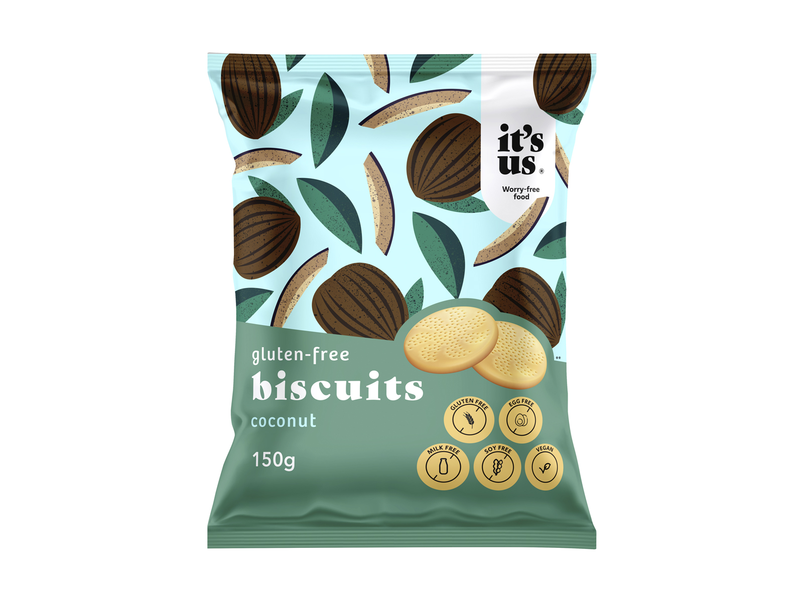 GLUTÉNMENTES ITS US OMLÓS KEKSZ KÓKUSZOS 150G