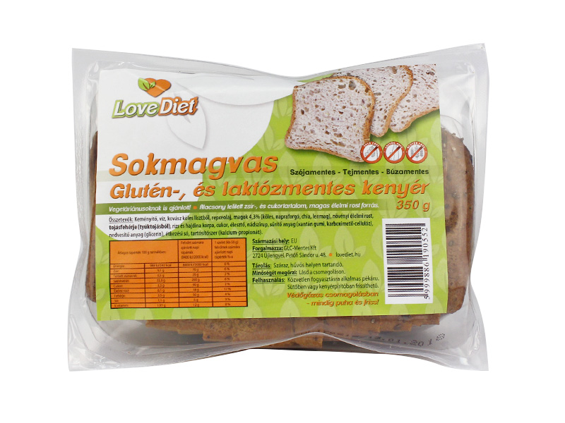 GLUTÉNMENTES LOVE DIET SOKMAGVAS KENYÉR 350G