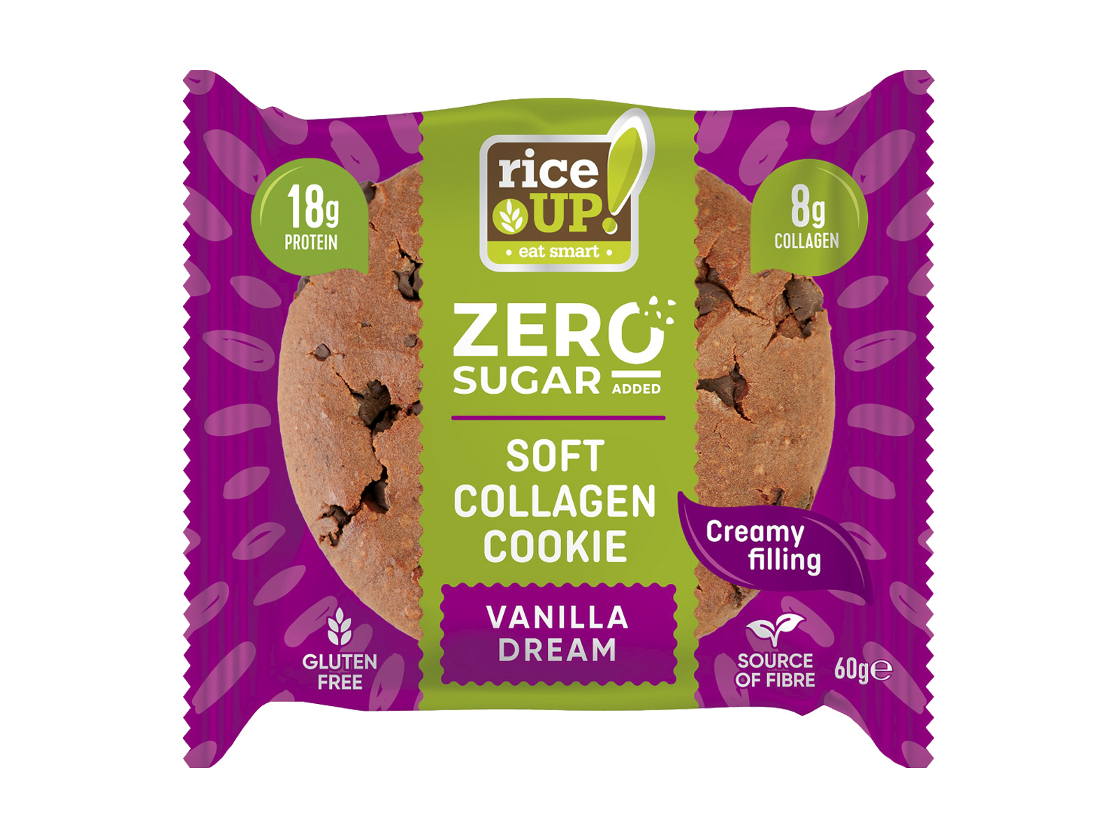 GLUTÉNMENTES RICE UP KOLLAGÉNES FEHÉRJE KEKSZ VANÍLIA ÍZŰ HCN 60G
