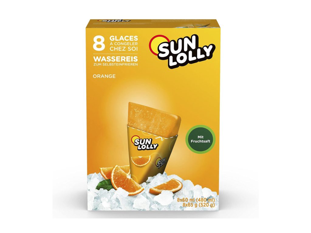 GLUTÉNMENTES SUNLOLLY JÉGKRÉM NARANCSOS ÍZBEN LAKTÓZMENTES 480ML