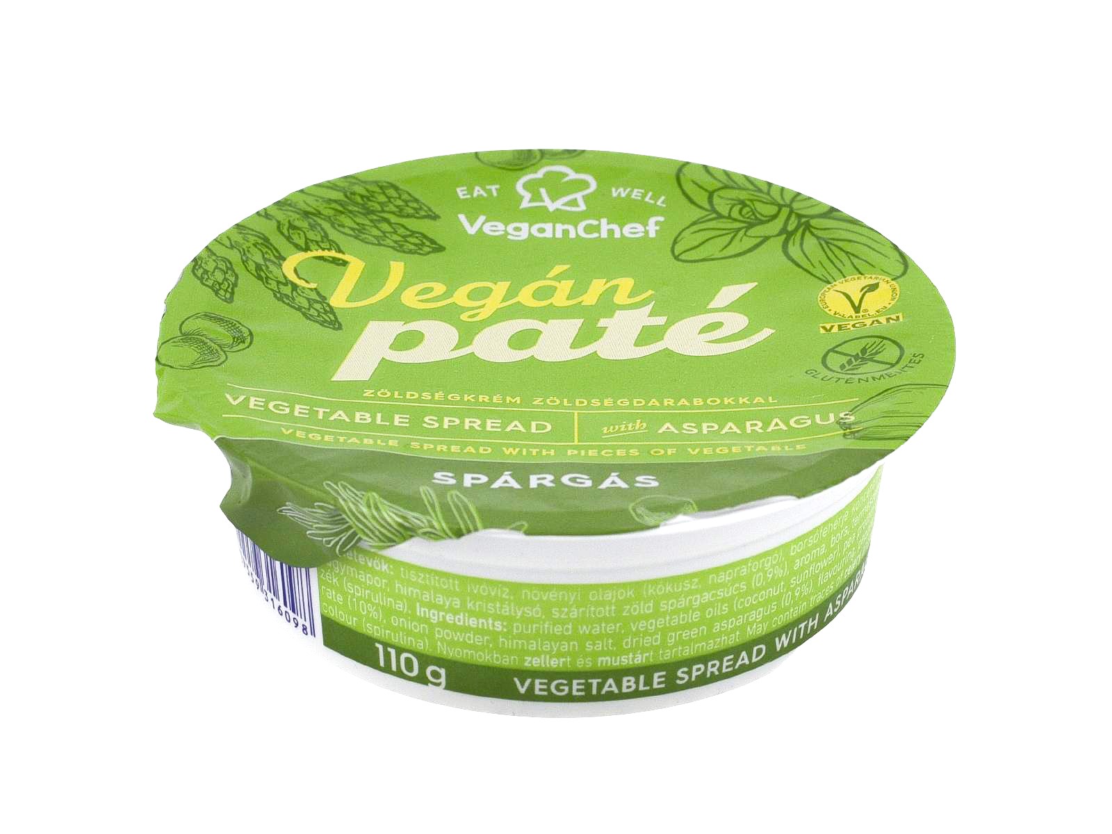 GLUTÉNMENTES VEGANCHEF PATÉ ZÖLDSÉGKRÉM SPÁRGÁS 110G  [H]