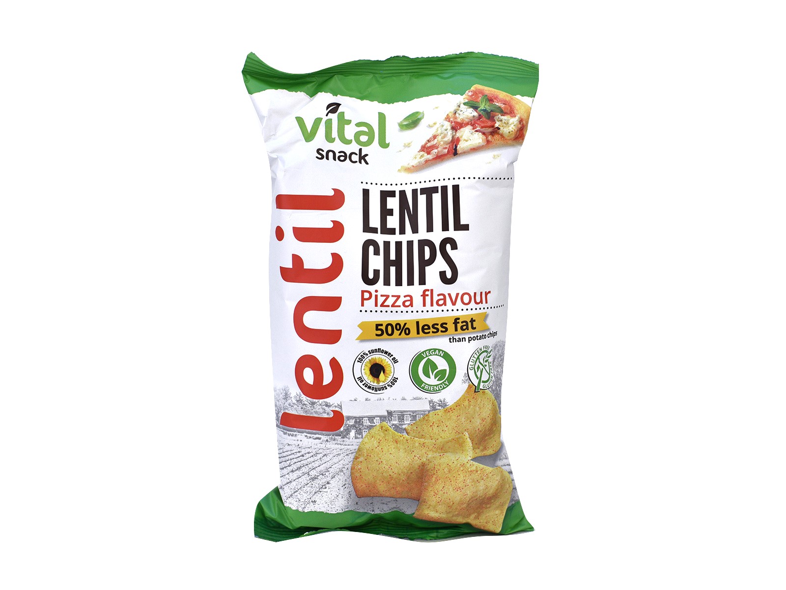 GLUTÉNMENTES VITAL LENCSE CHIPS PIZZA ÍZŰ 65G