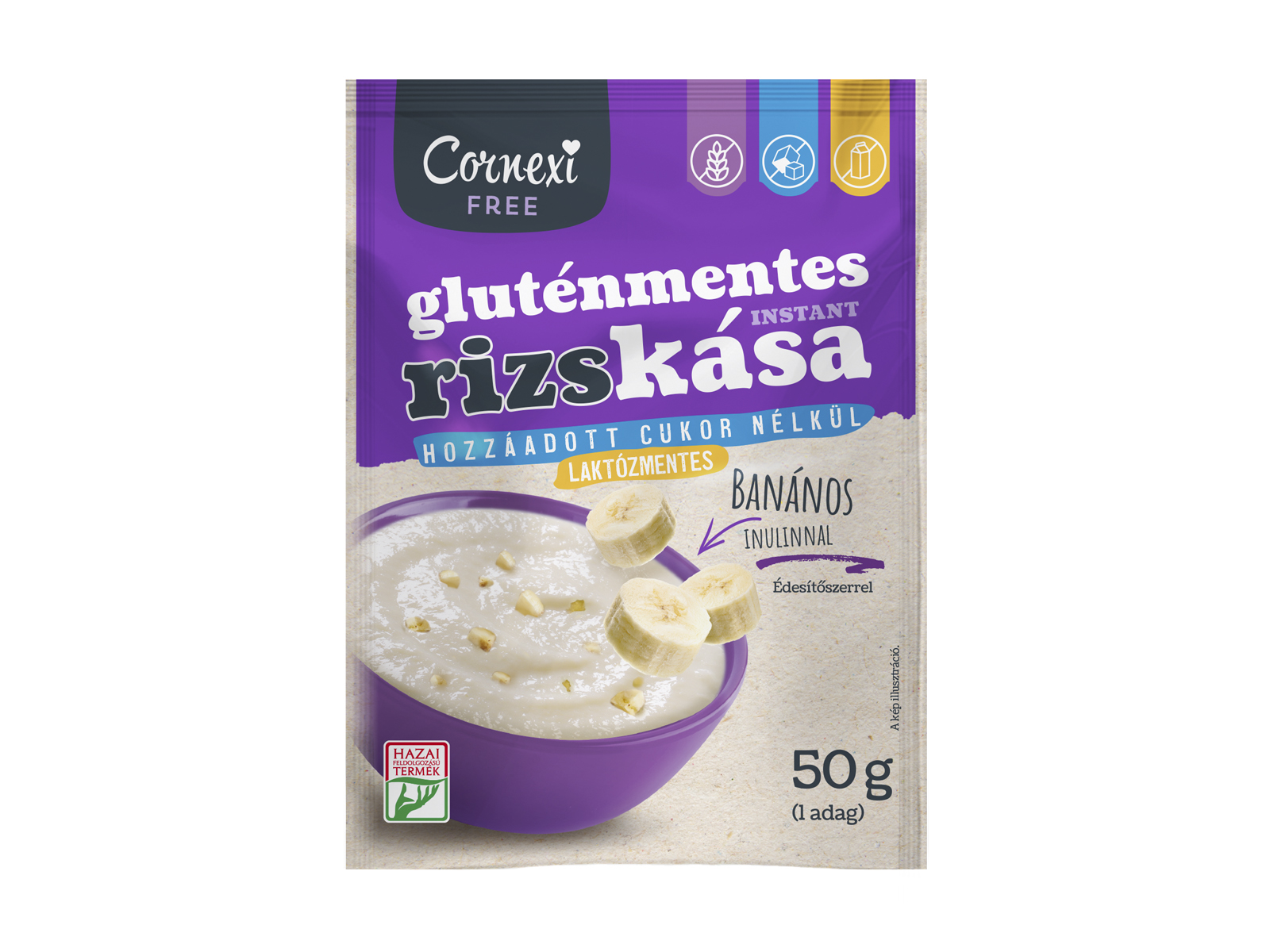 GM CORNEXI RIZSKÁSA BANÁNOS HOZZÁADOTT CUKOR NÉLKÜL 50G
