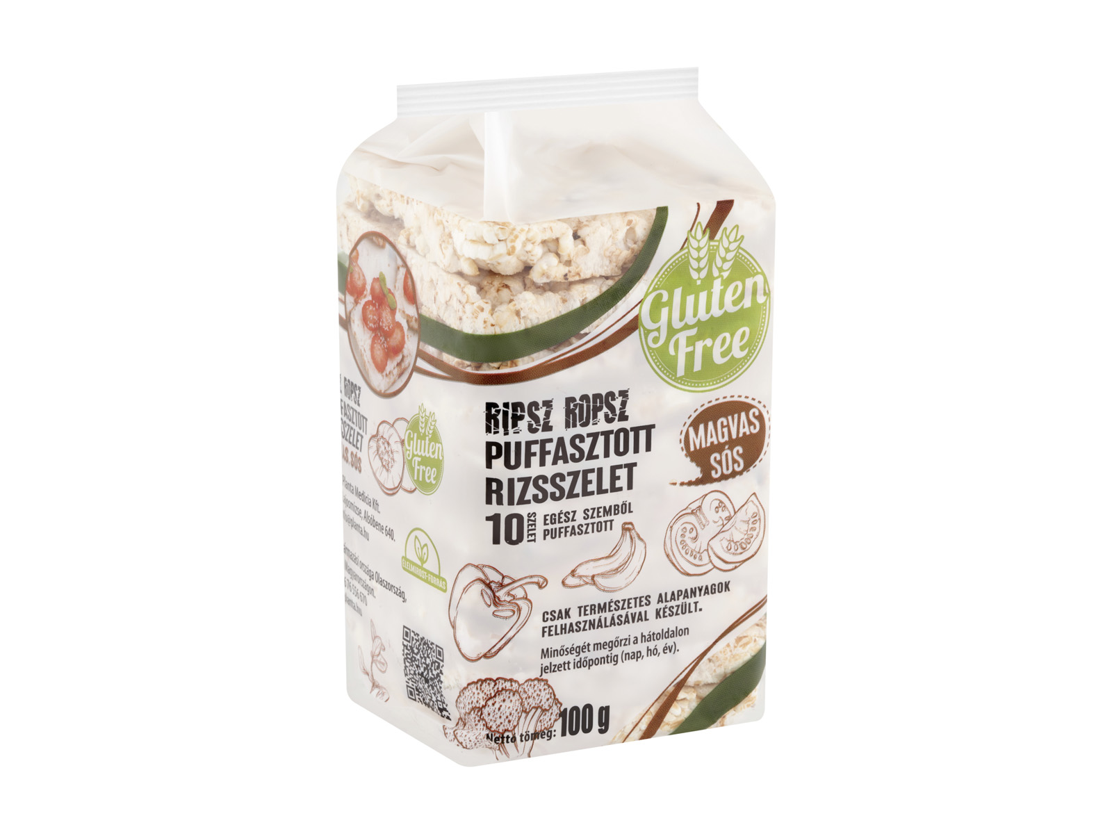 GLUTÉNMENTES RIPSZ ROPSZ PUFFASZTOTT RIZSSZELET MAGVAS, SÓS 100G