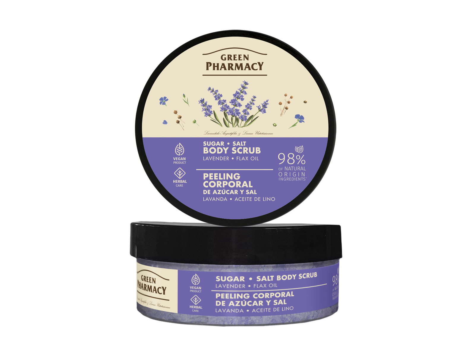 GREEN PHARMACY CUKROS TESTRADÍR LEVENDULA ÉS LENOLAJ KIVONATTAL 200ML