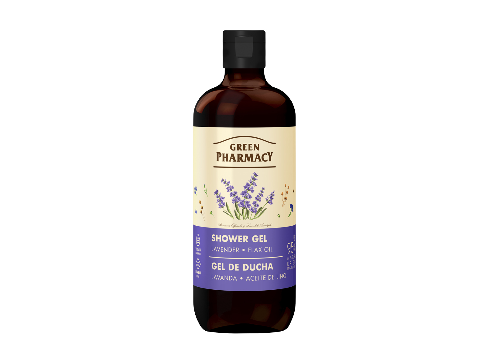 GREEN PHARMACY TUSFÜRDŐ LEVENDULA ÉS LENOLAJ KIVONATTAL 500ML