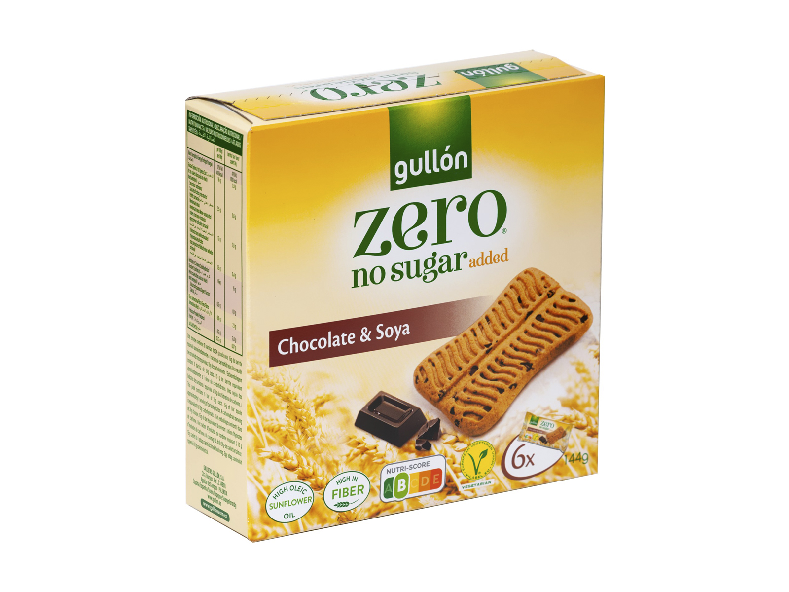 GULLON SNACK ZERO CSOKIS KEKSZ 144G