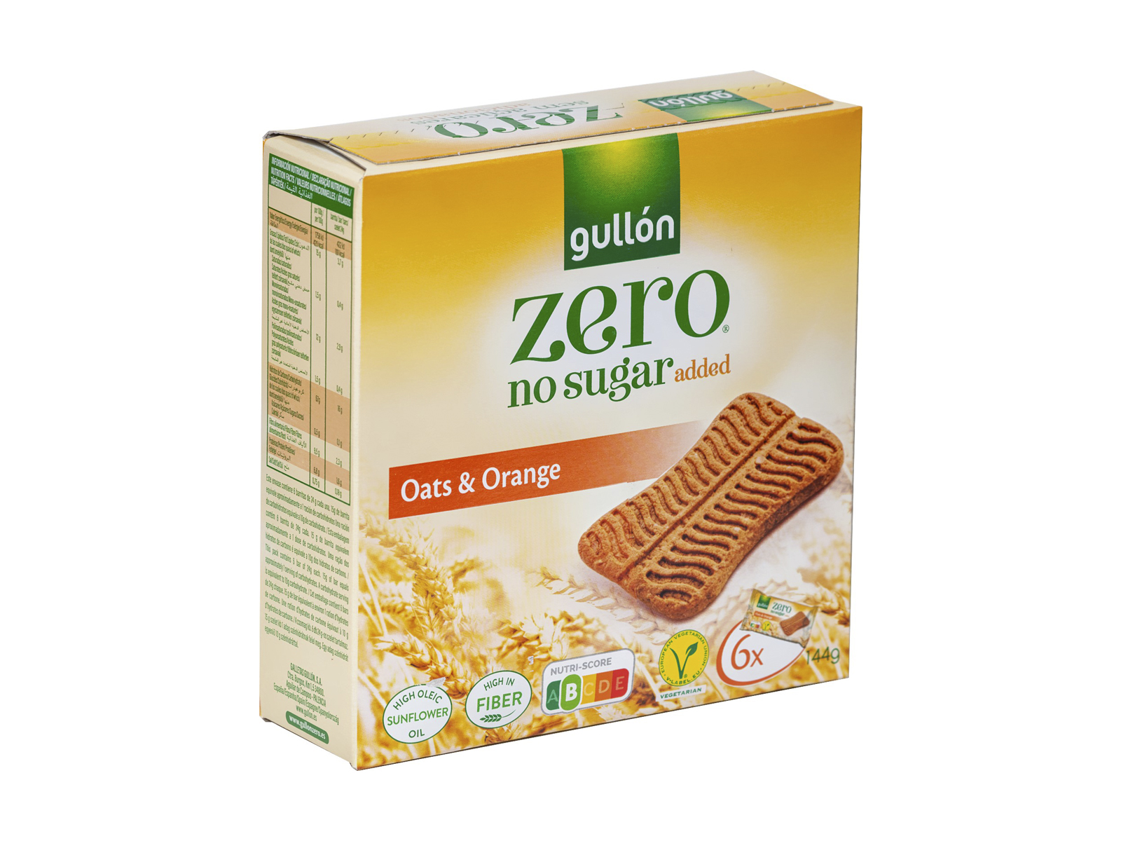 GULLON SNACK ZERO ZABOS NARANCSOS KEKSZ ÉDESÍTŐSZERREL 144G