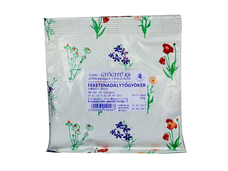 GYÓGYFŰ TEA FEKETE NADÁLYTŐ GYÖKÉR SZÁLAS 50G /CSAK KÜLSŐLEG!/