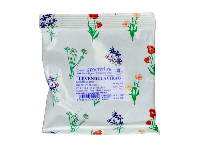 GYÓGYFŰ TEA LEVENDULA VIRÁG SZÁLAS 20G