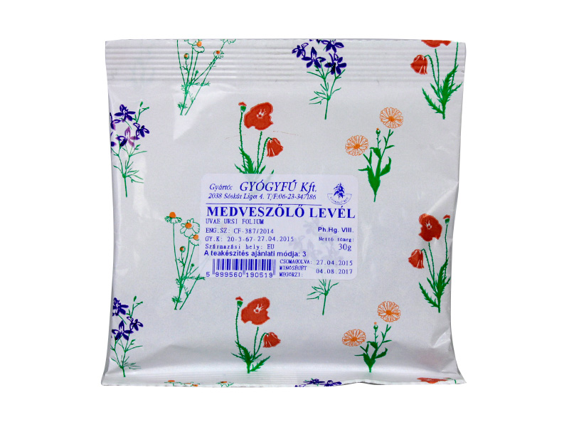 GYÓGYFŰ TEA MEDVESZŐLŐLEVÉL SZÁLAS 30G