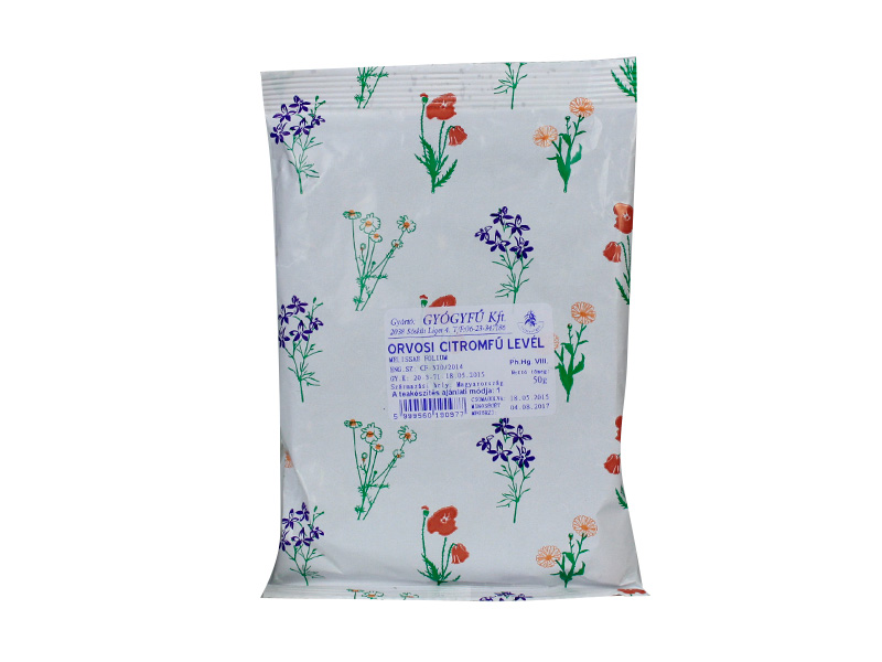 GYÓGYFŰ TEA ORVOSI CITROMFŰ LEVÉL SZÁLAS 50G
