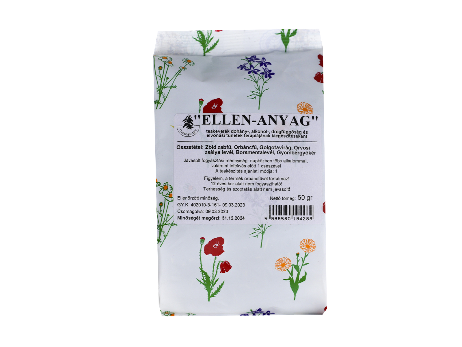 GYÓGYFŰ TEAKEVERÉK ELLEN-ANYAG - ELVONÁSI TÜNETEK KIEGÉSZÍTÉSÉRE 50G