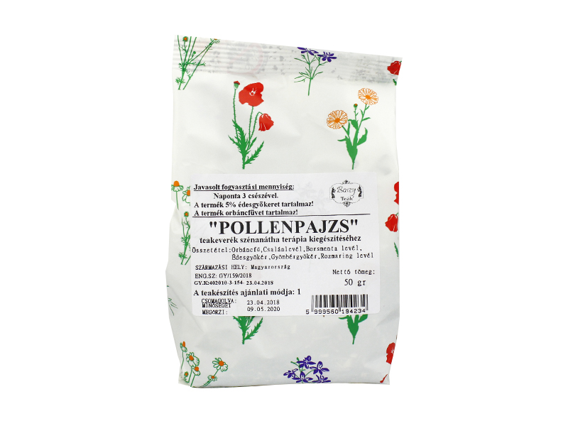 GYÓGYFŰ TEAKEVERÉK POLLENPAJZS SZÉNANÁTHA TERÁPIÁS KIEGÉSZÍTÉSE 50G