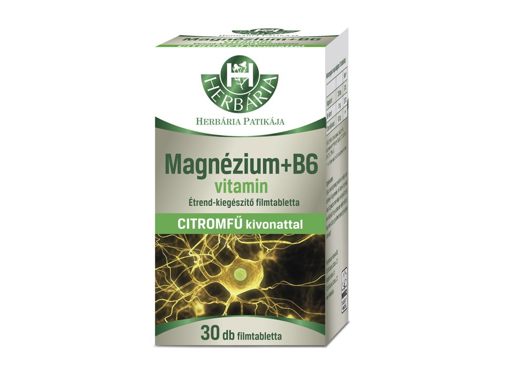 HERBÁRIA MAGNÉZIUM+B6 VITAMIN CITROMFŰ KIVONATTAL FILMTABLETTA 30DB