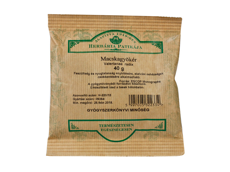 HERBÁRIA TEA MACSKAGYÖKÉR SZÁLAS 40G