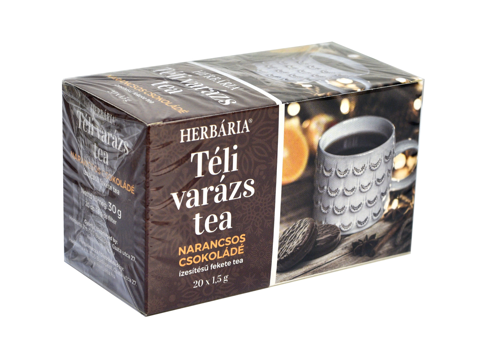 HERBÁRIA TÉLI VARÁZS TEA NARANCS-CSOKI ÍZESÍTÉSŰ FILTERES 20DB